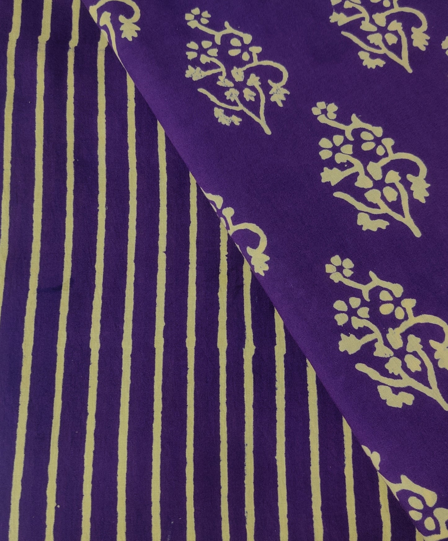 Purple Discharge Printed Cotton Salwar Suit Material