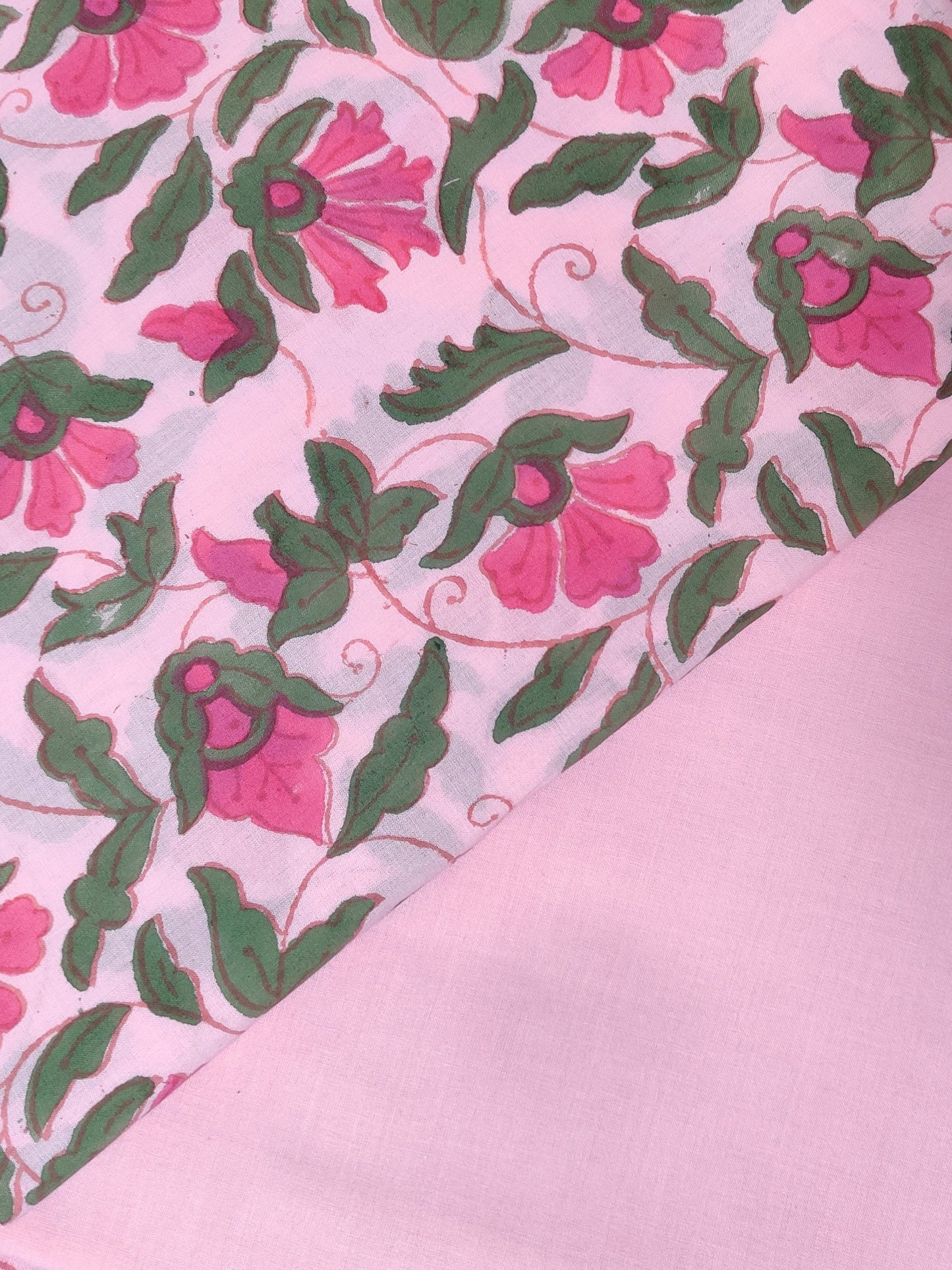 Pink Floral Printed Cotton Salwar Suit Material