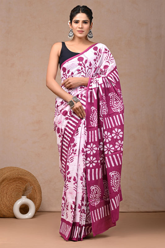 Batik Print Pure Cotton Saree