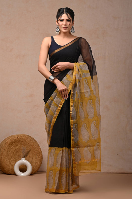 Natural Hand Painted Kota Doria Saree