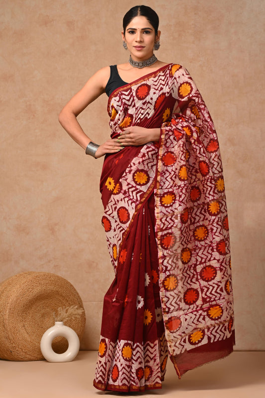 Batik Chanderi Silk Saree