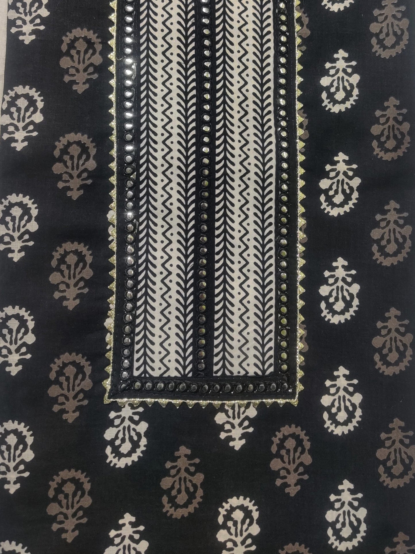 Black Party Wear Cotton Salwar Suit Material